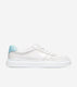 Optic White Leather-Light Blue